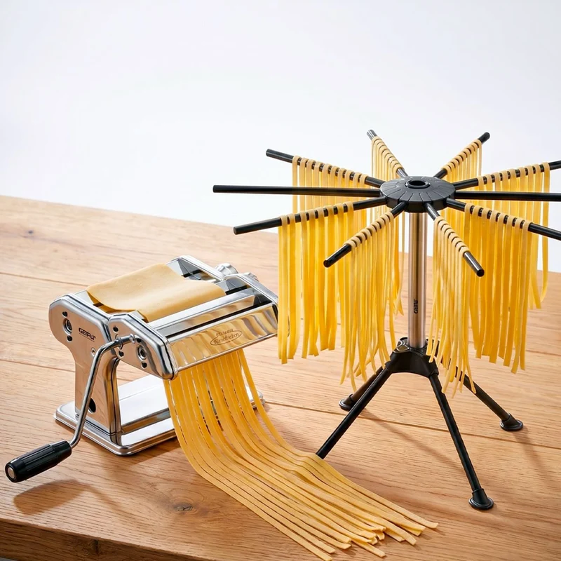 Set para pasta fresca con máquina de acero inoxidable PERFETTA y secador DIVERSO Gefu