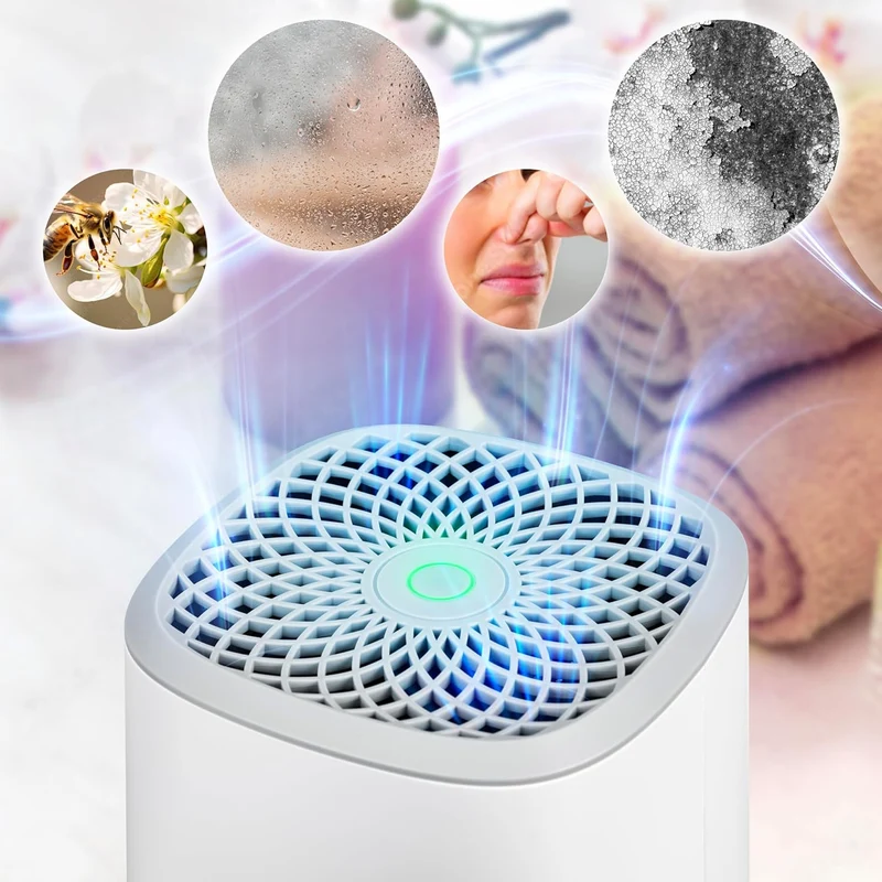 Duronic DH06 WE Luftentfeuchter | Leiser Entfeuchter für 5-10m² Räume | Kleiner Kondenstrockner mit 0,8 Liter Wassertank | 23 Watt Raumentfeuchter gegen Schimmel | Gegen Kondenswasser im Schlafzimmer