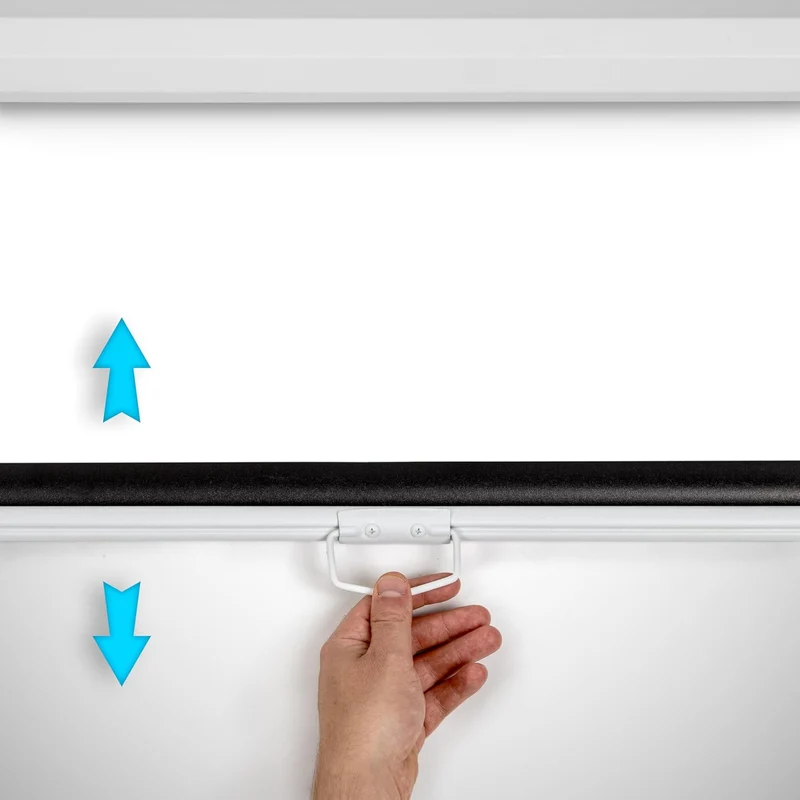 Duronic MPS100 16:9 WE Beamer Leinwand | 100 Zoll Projektor Leinwand | 16:9 Heimkino | Gain +1 Rolloleinwand für Wand oder Deckenmontage | 4K UHD, 3D, Full HD 1080p | Kompakte Projektionsleinwand Weiß