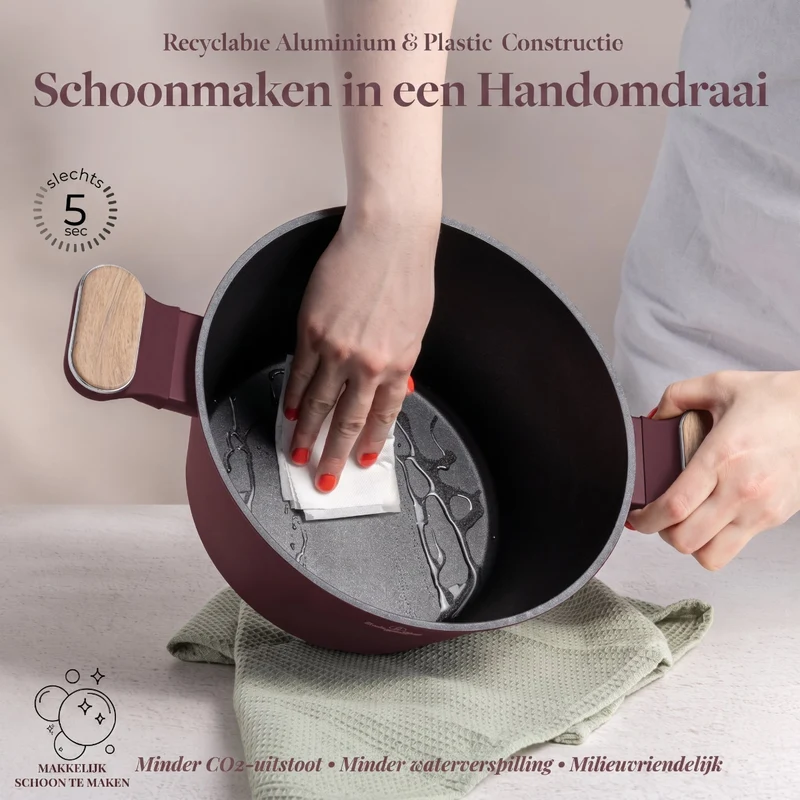 BerlingerHaus Topfset Nordic Matt Bordeaux 11-teilig - Kochtopf ø 20, 24, 28 cm, Bratpfanne ø 24, 28 cm & Stielkasserolle ø 16 cm - Geeignet für alle Wärmequellen