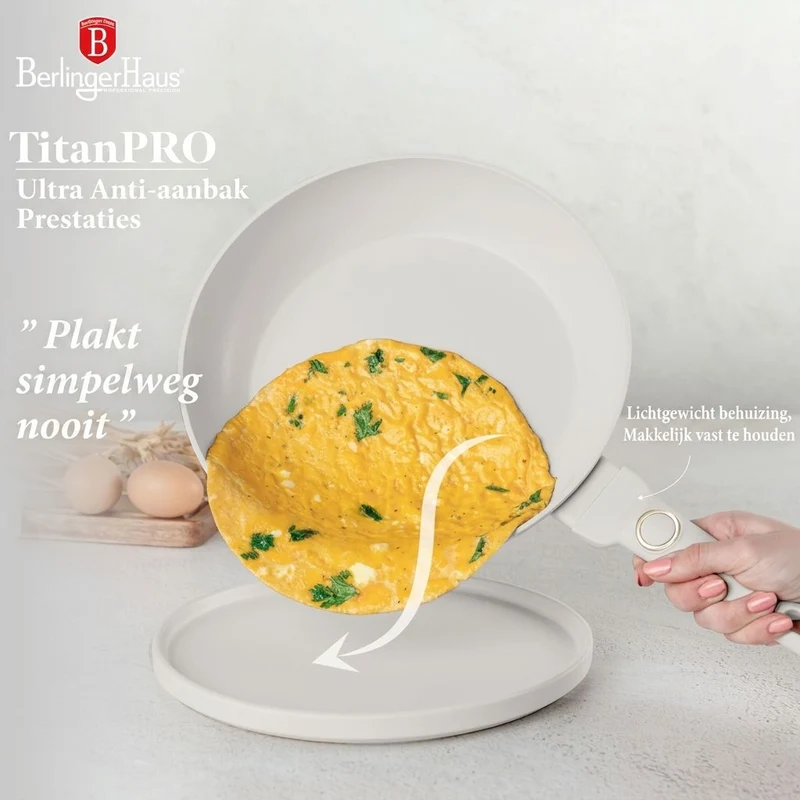 BerlingerHaus Topfset Matt Creme 11-Teilig - Kochtöpfe ø 20, 24, 28 cm, Bratpfannen ø 24, 28 cm & Stielkasserolle ø 16 cm - Geeignet für alle Wärmequellen