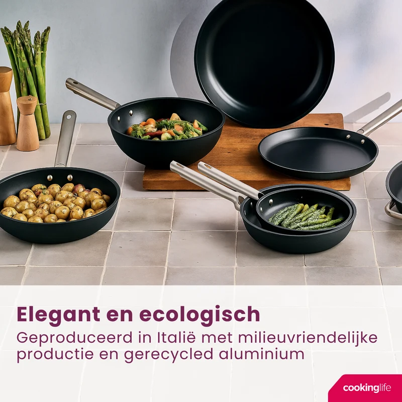 Cookinglife Bratpfannenset ProForge Ø 24 und 28 cm – geeignet für alle Wärmequellen – keramische Antihaftbeschichtung