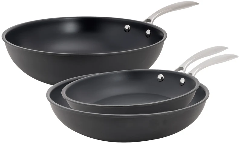 Cookinglife Pfannenset Revolt 3-teilig - Wokpfanne ø 28 cm + Bratpfanne ø 24 & 28 cm - geeignet für alle Wärmequellen - keramische Antihaftbeschichtung