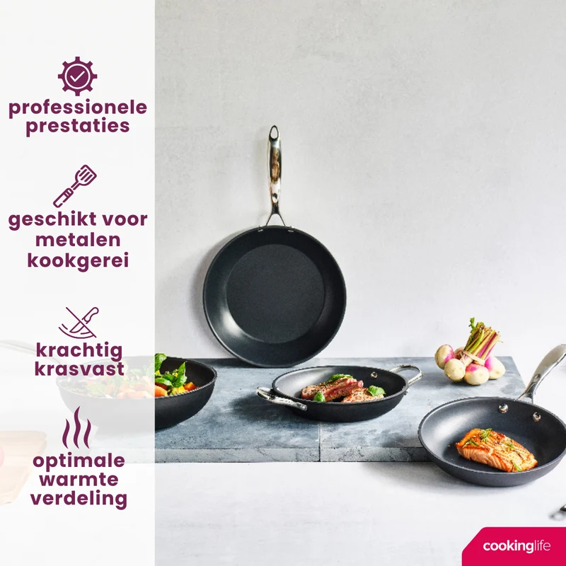 Cookinglife Bratpfanne Revolt Ø 24 cm – geeignet für alle Wärmequellen – keramische Antihaftbeschichtung