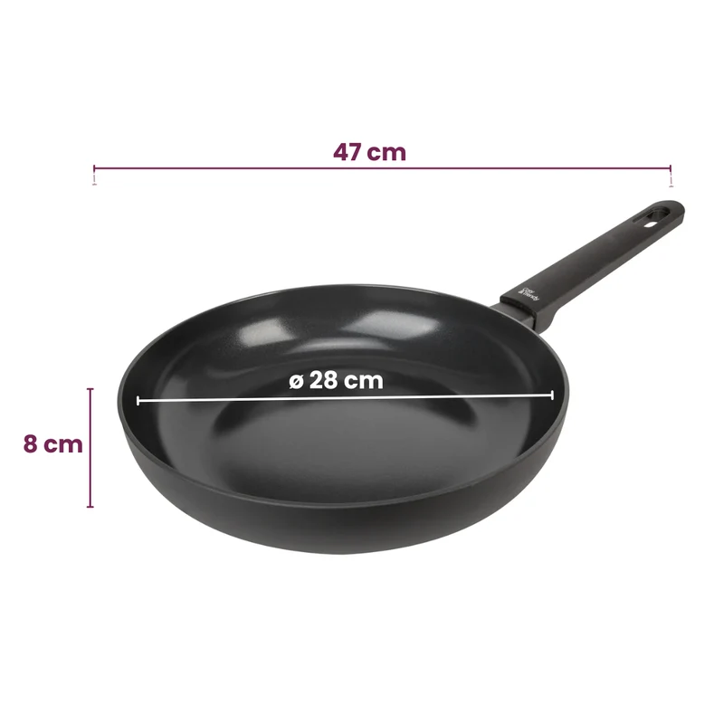 Cookinglife Bratpfanne Black Cera Ø 28 cm – geeignet für alle Wärmequellen – keramische Antihaftbeschichtung