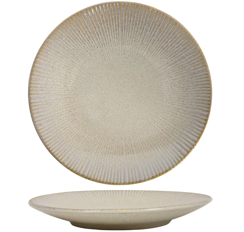 Cookinglife Speiseteller Coastal Lines Ocean Beige ø 27 cm - 6 Stück