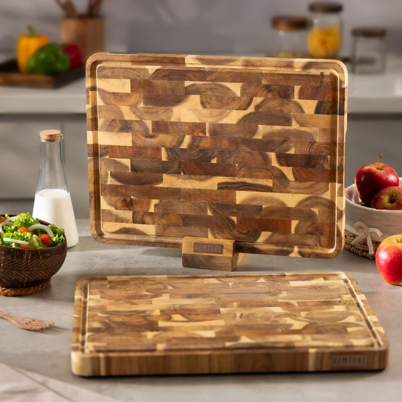 Namture Schneidebrett Akazie XL - 40 x 30 cm - Holz Schneide- und Vorbereitungsbrett