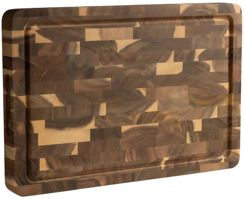 Namture Hackblock / Schneidebrett Akazie Classic - 45 x 30 cm - Holz Zubereitungsbrett