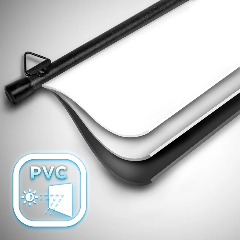Duronic BPS40 16:9 Projektorleinwand, Beamerleinwand 40 Zoll, Heimkino mit 4K Full HD 3D, Rolloleinwand 1.0 Gain, Beamer Leinwand für Wandmontage, Filmnacht, Videoleinwand für Büro Schulen
