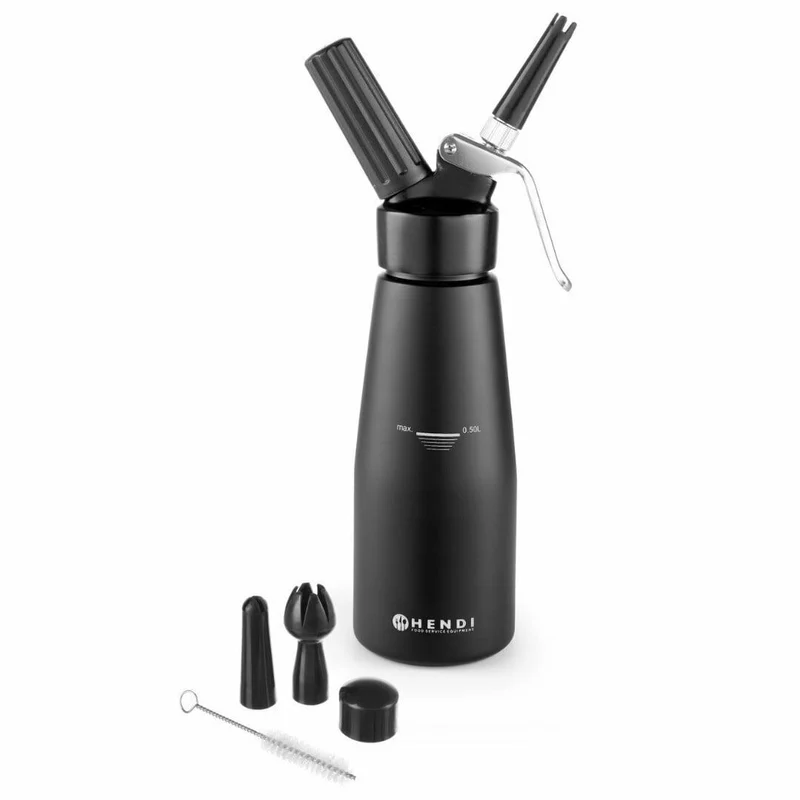 Slagroomapparaat Kitchen Line zwart 0,5 liter