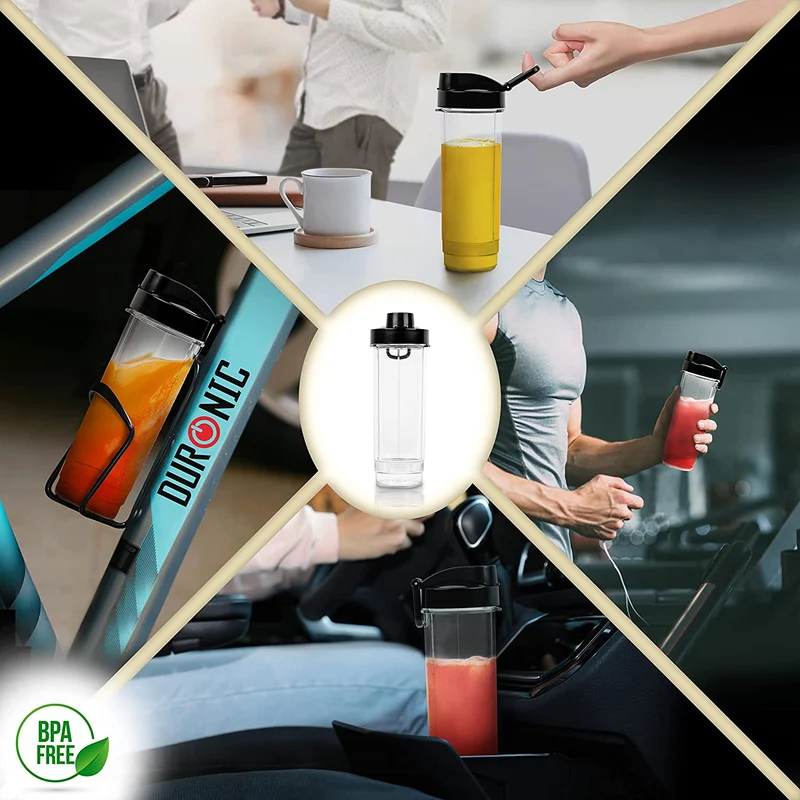 Duronic BL510 Mini-Standmixer, Mini Smoothie Maker, 500W Blender, Shake Mixer mit 570 ml Trinkflasche, Küchenhelfer, Hochleistungsmixer, Küchenmixer, für Protein Fitness Babynahrung Obst Saft