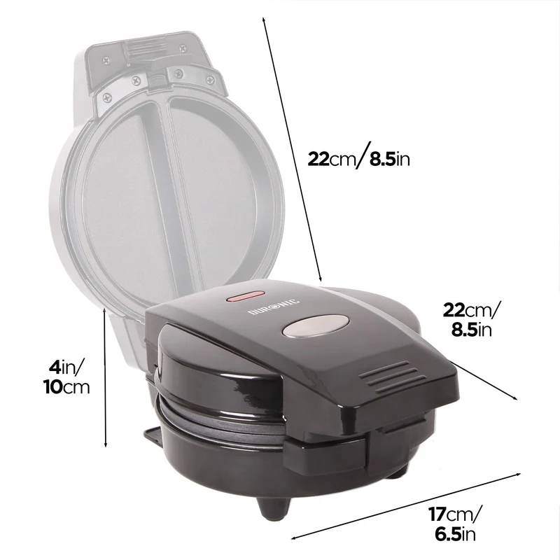 Duronic OM60 Omelette maker | Omlette Grill 600W | Antihaft-Kochplatte | Automatische Temperaturregelung | Für Omlettes, Calzone, Tortilla, Apfel- oder Maultaschen oder kleine Kuchen