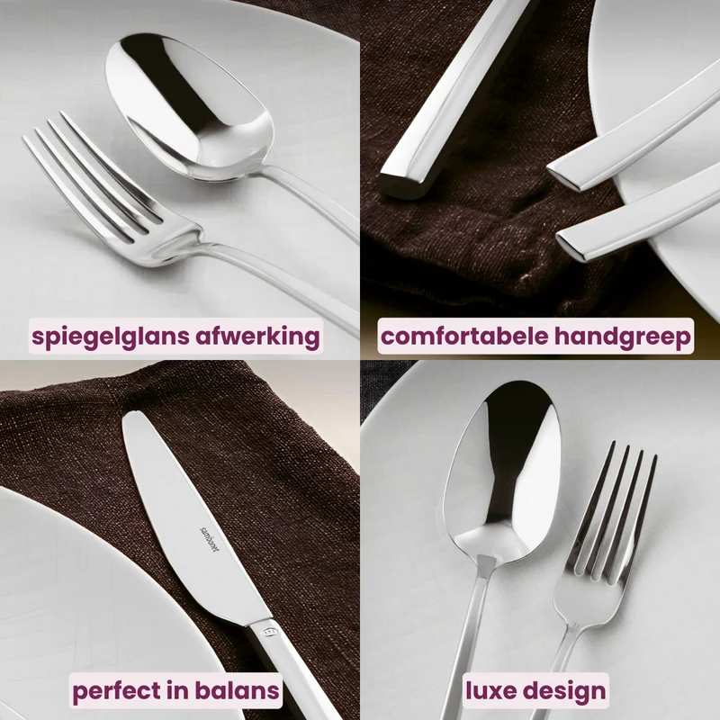 Sambonet Besteckset Rock - Schwarz - 36-teilig / 6 Personen