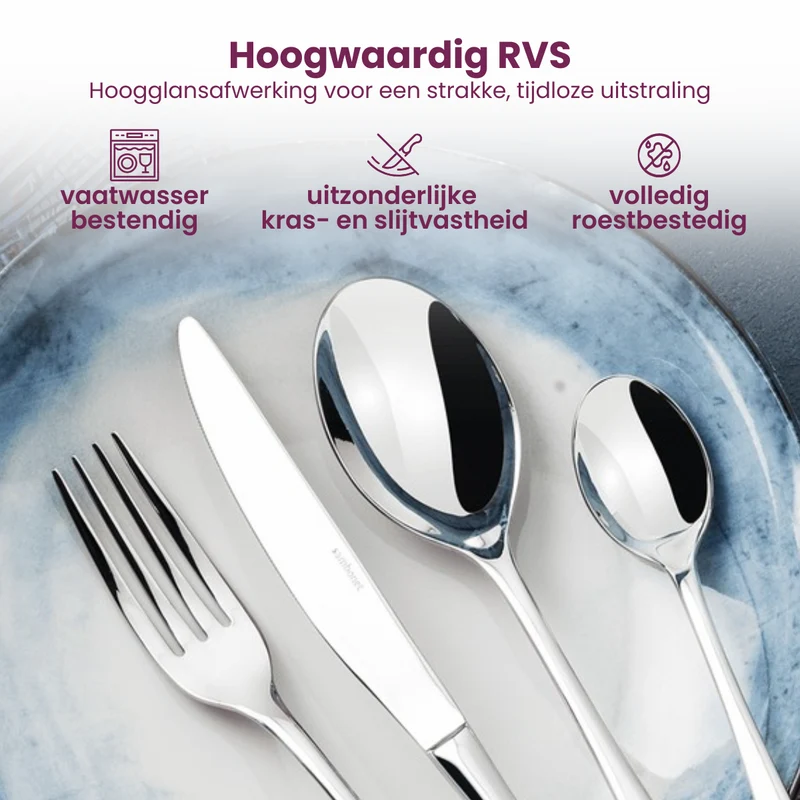 Sambonet Besteckset Flat - Edelstahl - 24-teilig / 6 Personen