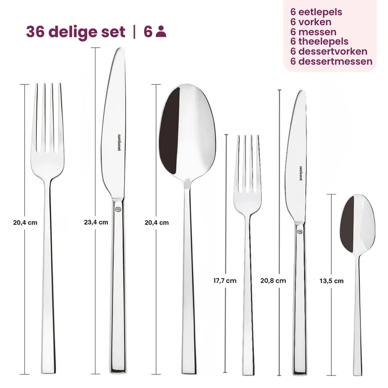 Sambonet Besteckset Rock - Schwarz - 36-teilig / 6 Personen