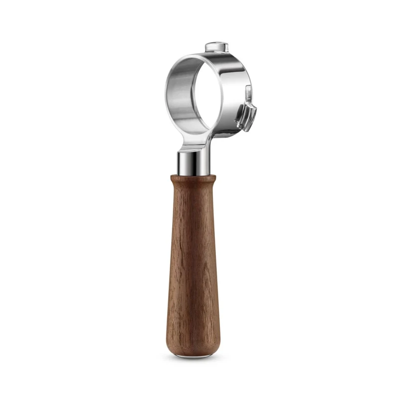 Portafiltros sin fondo de acero inox y madera de nogal Sage