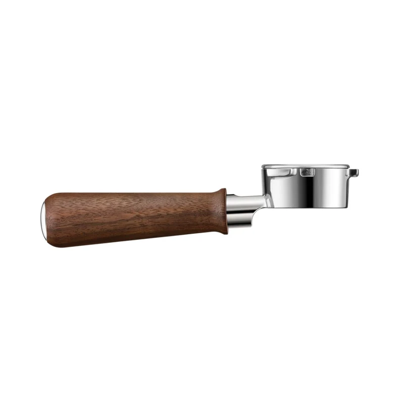 Portafiltros sin fondo de acero inox y madera de nogal Sage