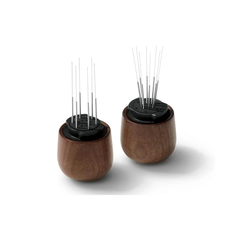 Accesorio para airear y nivelar el café molido de acero inox y madera de nogal Sage