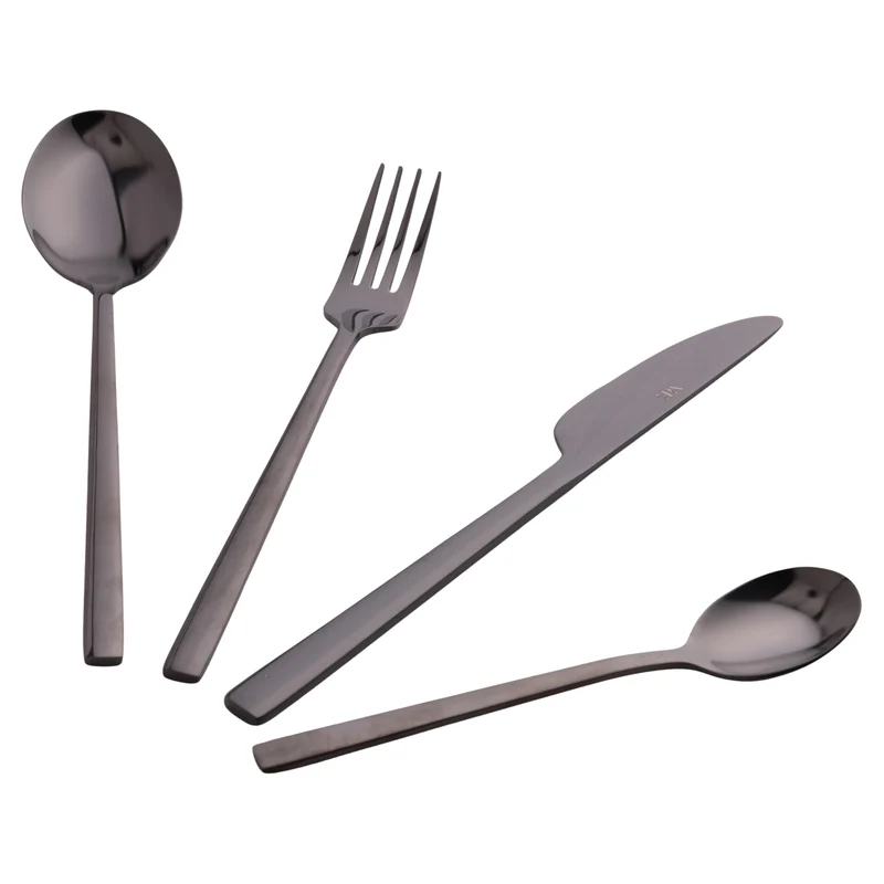 Villa d'Este Home Besteckset Stylo - Schwarz - 24-teilig / 6 Personen