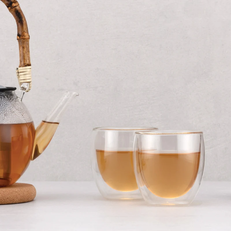 Bodum Doppeltwandige Kaffee- und Teegläser Pavina - Patentiertes Ventil - 250 ml - 6 Stück