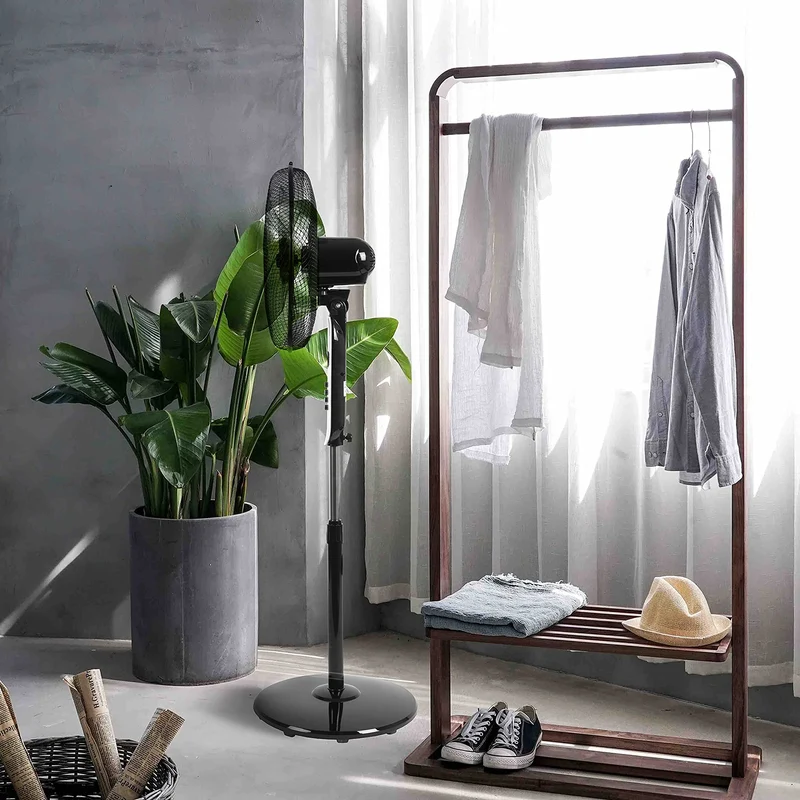 Duronic FN65 Standventilator | Ventilator 40cm leise mit Fernbedienung | Mobiler Lüfter höhenverstellbar bis 132cm | 3 Geschwindikeitsstufen und Timer | Hoher Luftdurchsatz | Oszillierend | Nachtmodus