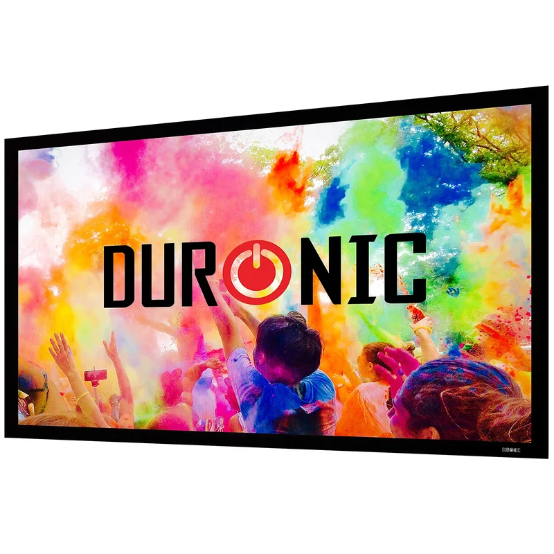Duronic FFPS100 Leinwand | 16:9 Beamer Screen | 100 Zoll | 221 x 124 cm | Projektorleinwand für Wandmontage | Heimkino mit 4K Full HD 3D | Projektionsleinwand für Gaming, Büro, Präsentationen, Schule