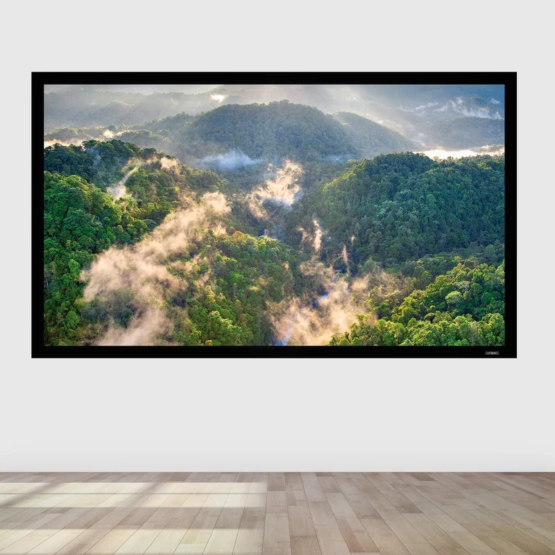 Duronic FFPS120 Leinwand | 16:9 Beamer Screen | 120 Zoll | 266 x 149 cm | Projektorleinwand für Wandmontage | Heimkino mit 4K Full HD 3D | Projektionsleinwand für Gaming, Büro, Präsentationen, Schule