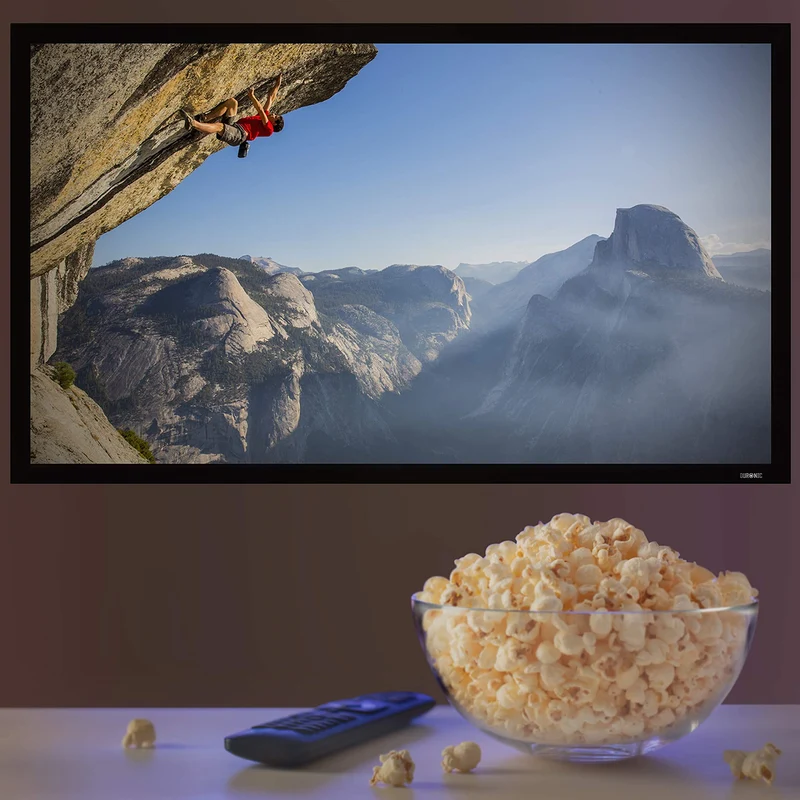 Duronic FFPS150 Leinwand | 16:9 Beamer Screen | 150 Zoll | 332 x 186 cm | Projektorleinwand für Wandmontage | Heimkino mit 4K Full HD 3D | Projektionsleinwand für Gaming, Büro, Präsentationen, Schule