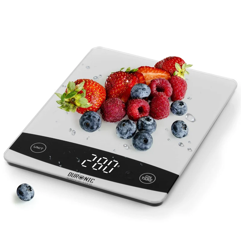 Duronic KS1009 Küchenwaage | 10 kg Digitalwaage | 1 g grammgenau Präzision-Feinwaage | Haushaltswaage mit Tara-Funktion | Digitale Waage mit Hold-Funktion | Lebensmittelwaage zum Backen und Kochen