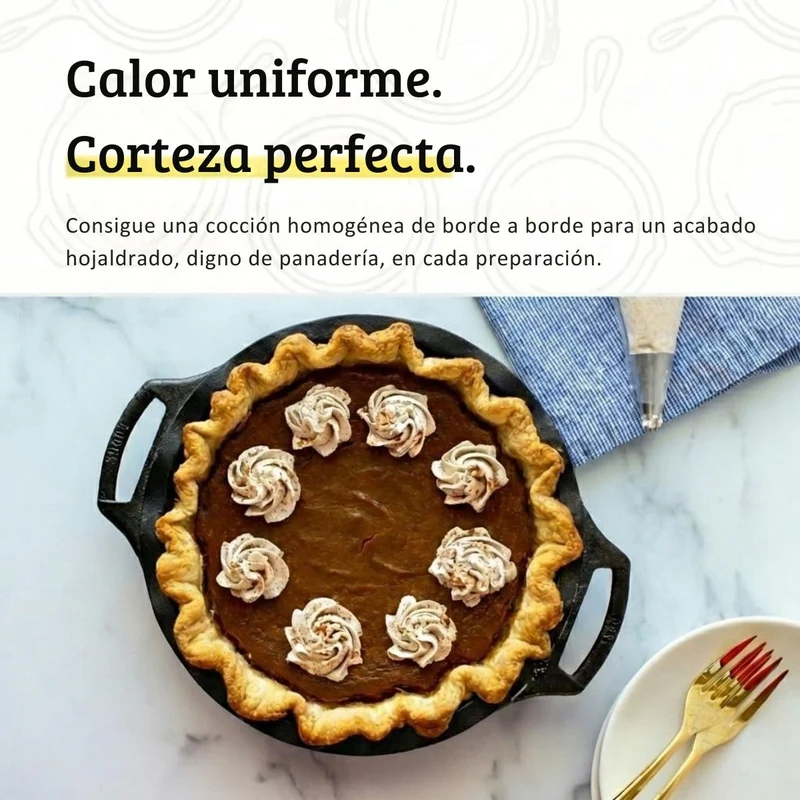 Molde para tartas ondulado de hierro fundido Lodge
