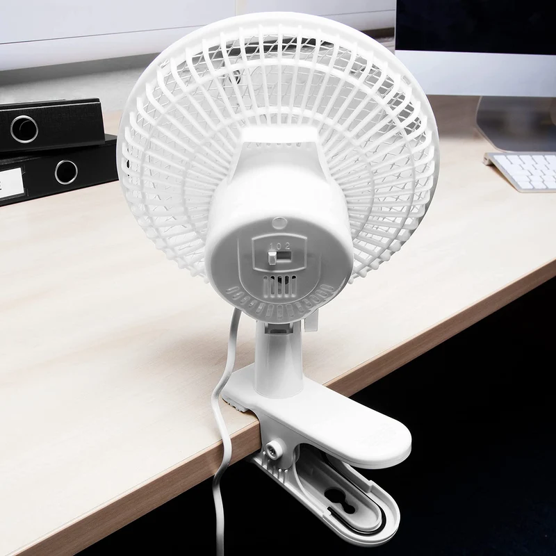 Duronic FN15 Tischventilator | Mini Ventilator 20 cm | Mobiler Lüfter mit Clip und Aufbewahrungsbox als Standfuß | Klein und leise bei 15 Watt | 2 Geschwindigkeitsstufen | 360° | Büro und Schlafzimmer