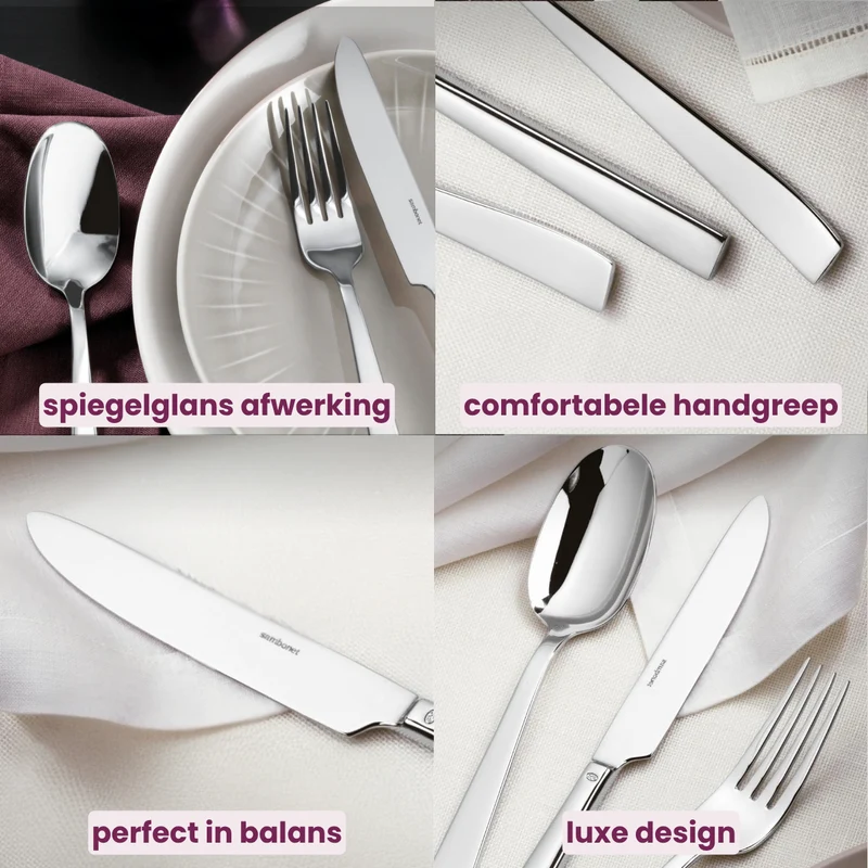 Sambonet Besteckset Flat - Edelstahl - 24-teilig / 6 Personen