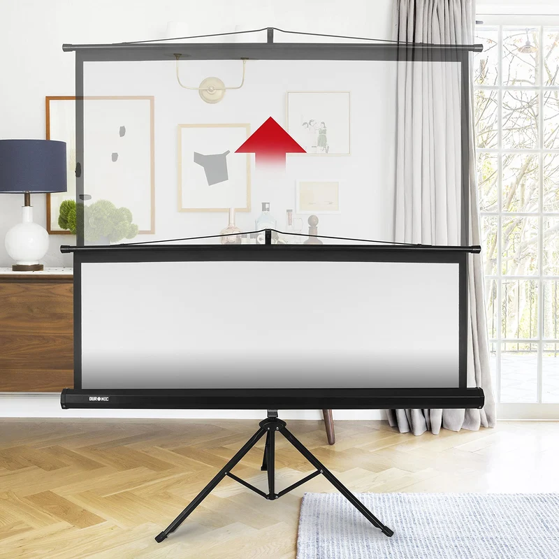 Duronic TPS50 Leinwand, 50" Stativleinwand, Stativ Beamerleinwand mit 102 x 76 cm Fläche im 4:3 Format, Heimkino mit 4K Full HD 3D, Projektorleinwand für Schule und Büro, Präsentationsleinwand