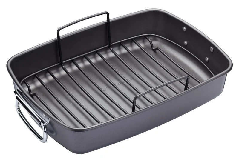 MasterClass Bräter mit Rost - 40 x 28 cm - Standard Antihaftbeschichtung