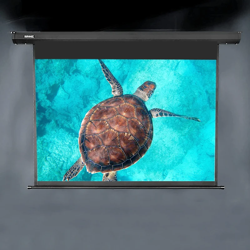 Duronic EPS80 Leinwand | 79 Zoll Rollo mit 163 x 122 cm | 4:3 Heimkino mit 4K Full HD 3D | Projektionsleinwand für Decken- und Wandmontage | Gain 1.0 | Beamerleinwand mit Motor für Fernbedienung