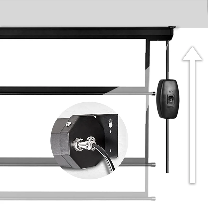 Duronic EPS70 Leinwand | 70 Zoll Rollo mit 142 x 107 cm | 4:3 Heimkino mit 4K Full HD 3D | Projektionsleinwand für Decken- und Wandmontage | Gain 1.0 | Beamerleinwand mit Motor für Fernbedienung