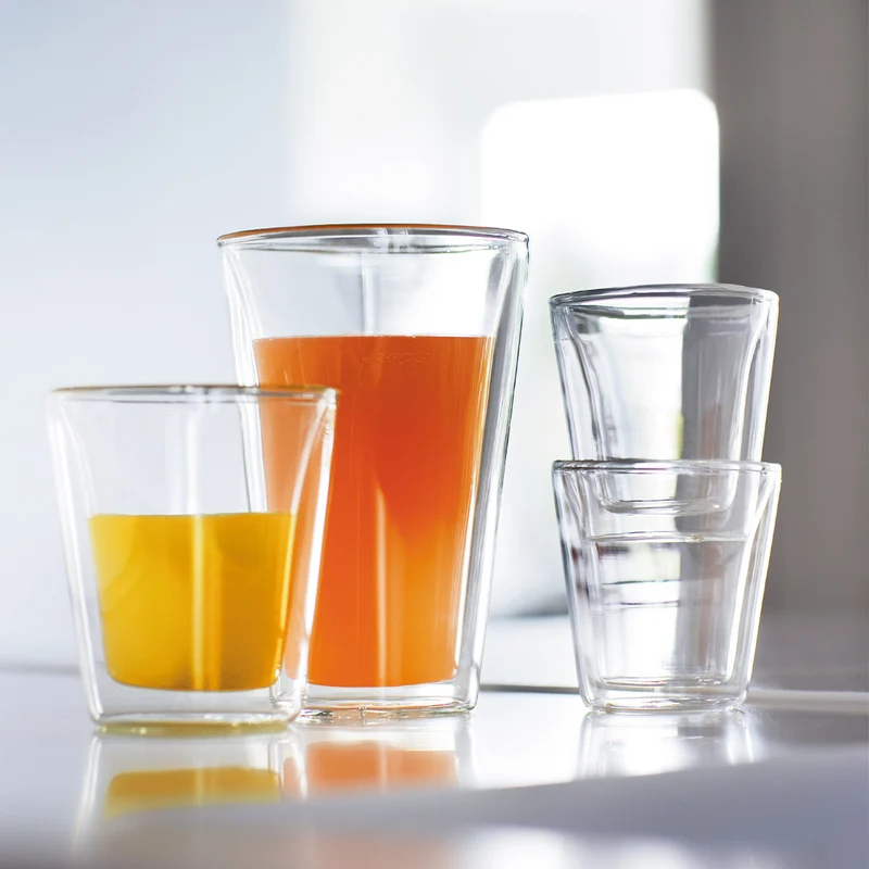 Bodum Doppeltwandige Latte Macchiato Gläser Kanne - Patentiertes Ventil - 400 ml - 6 Stück