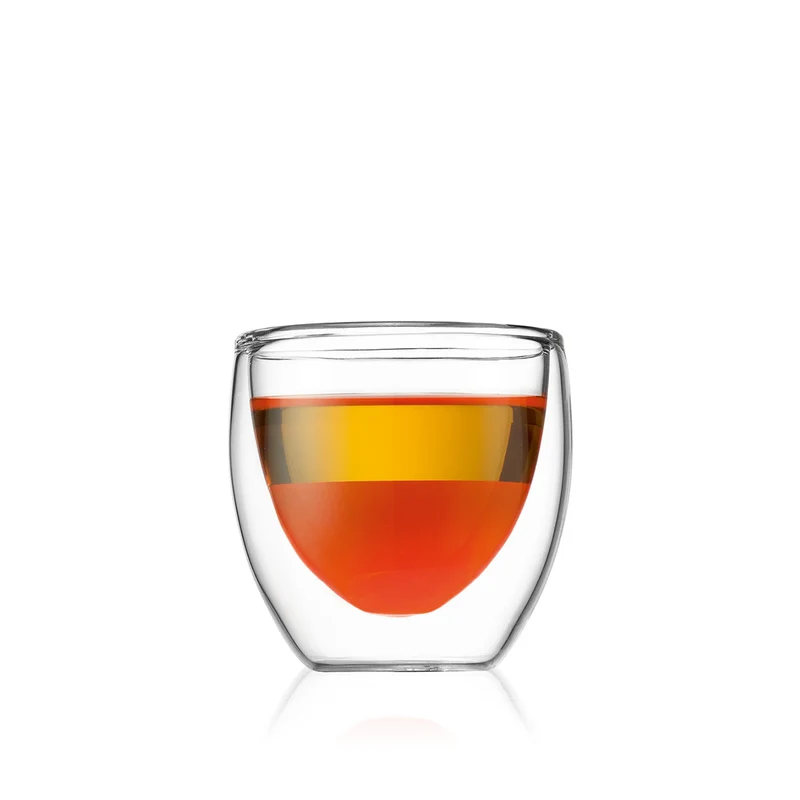 Bodum Doppelwandige Espressogläser Pavina - Patentiertes Ventil - 80 ml - 6 Stück