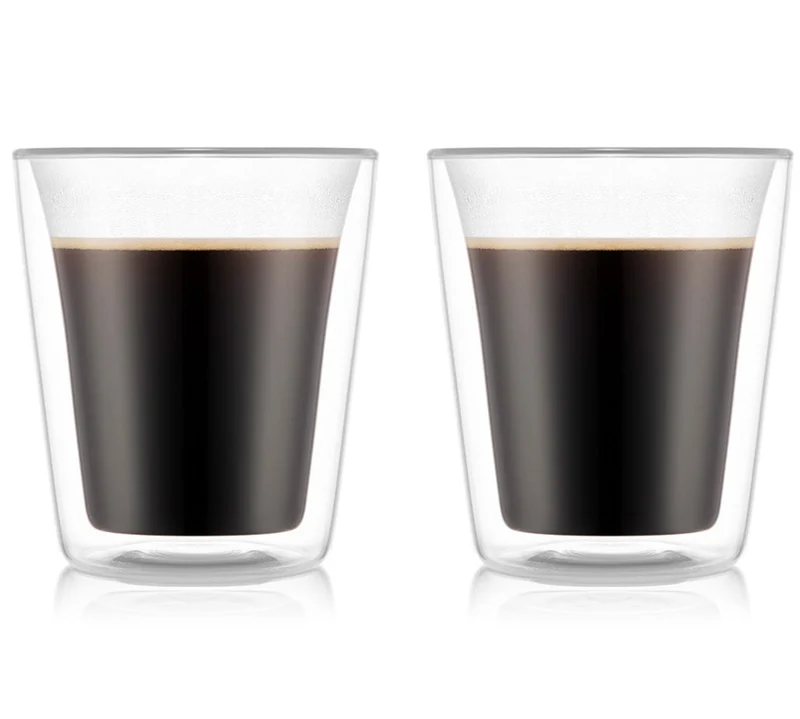 Bodum Doppeltwandige Kaffee- und Teegläser Kanne - Patentiertes Ventil - 200 ml - 2 Stück