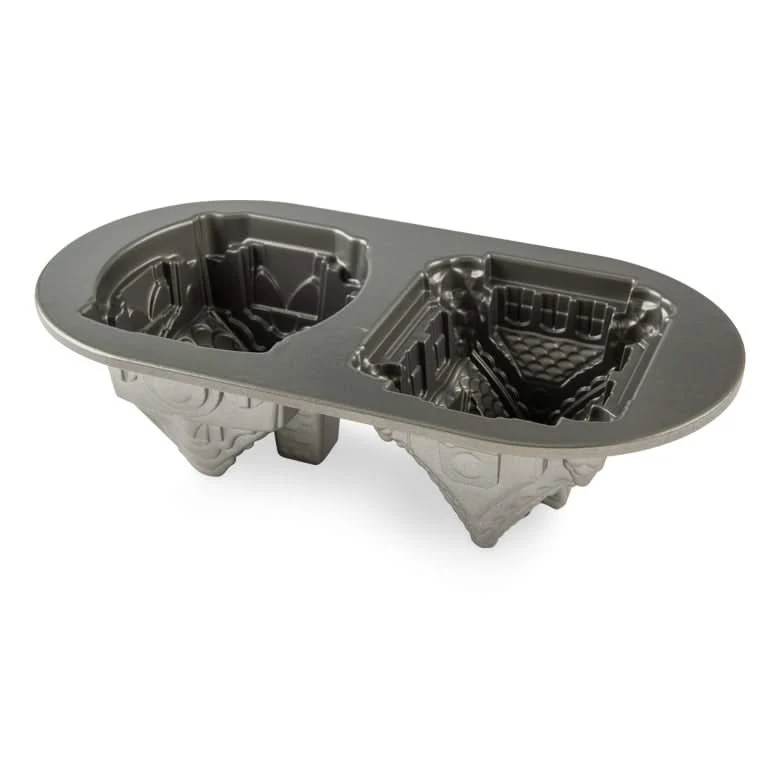 Nordic Ware Kuchenform Lebkuchenhaus Duet Silber - Aluguss - 32 x 17 cm