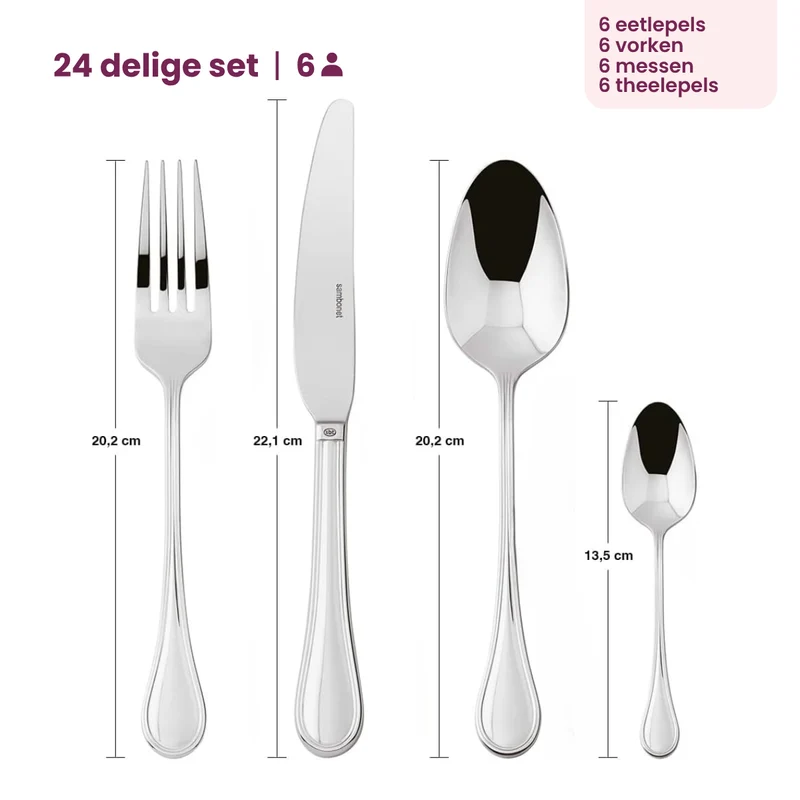 Sambonet Besteckset Royal - Edelstahl - 24-teilig / 6 Personen