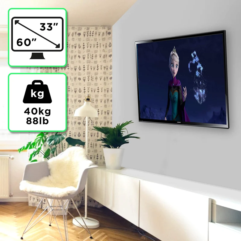 Duronic TVB777 Wandhalterung | Fernseher bis 60" Zoll | 40 kg Belastbarkeit | VESA 600 x 400, 400 x 400 | Neigbar TV Halterung | Plasma LED OLED LCD Fernsehhalterung | Monitor Flach und Curved