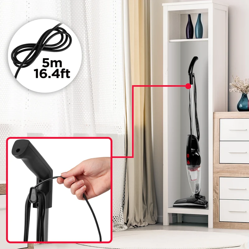 Duronic VC8 Staubsauger beutelloser 800W, Handstaubsauger, Stielstaubsauger, Standstaubsauger, 2-in-1 Sauger, Kabelstaubsauger, Bodenreiniger, HEPA Filter, für Allergiker, Tierhaare und Hartböden