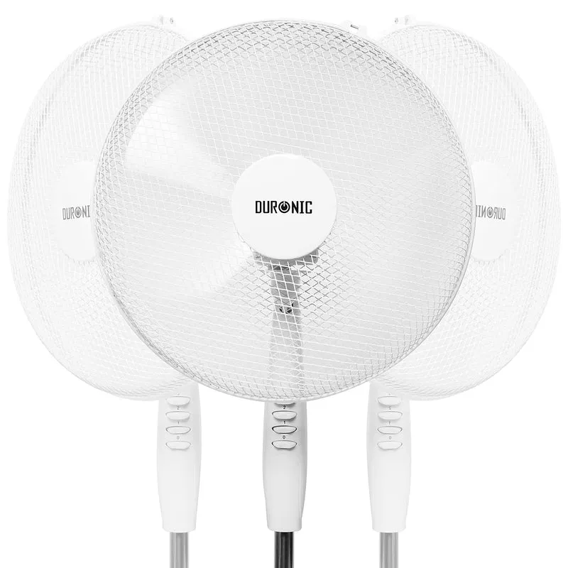 Duronic FN30 Standventilator | Ventilator höhenverstellbar bis 128cm | Hoher Luftdurchsatz und leise | Durchmesser 43cm | 3 Geschwindigkeitsstufen | Oszillierend | Mobiler Standlüfter | Lüfter mit 60W