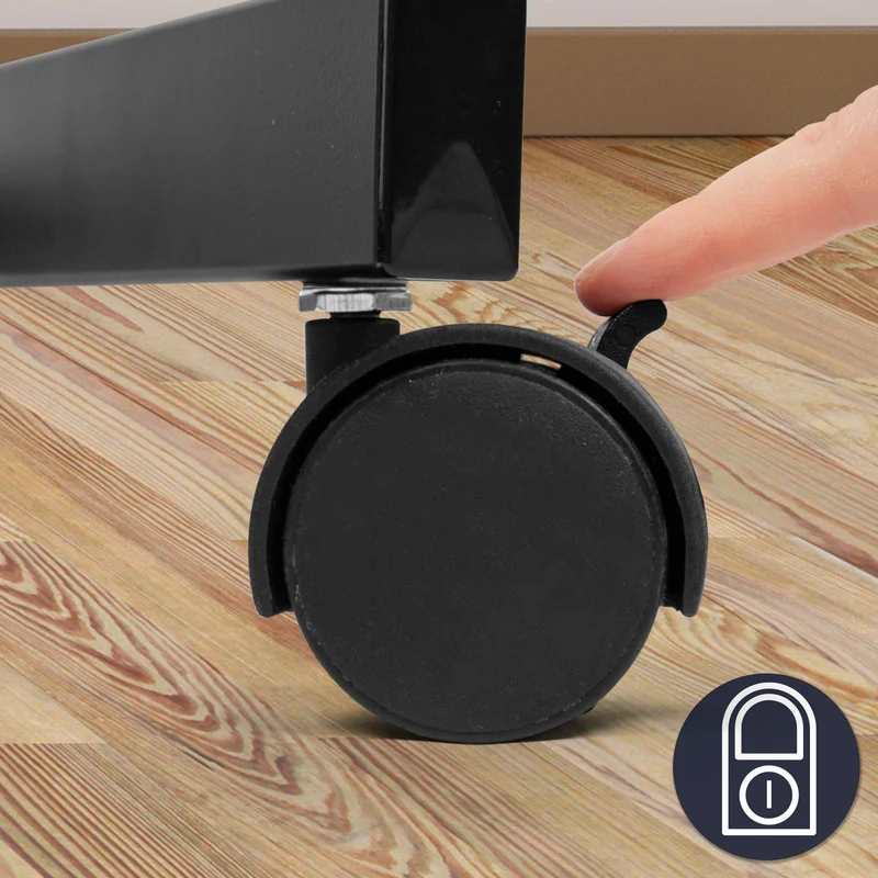 Duronic WPS20 Arbeitstisch | Laptoptisch 67 x 99 cm bis 10 kg | Computertisch mit Rollen | Höhenverstellbarer Projektortisch für Beamer | Sitz-Stehtisch Schreibtisch Rolltisch Beistelltisch Sofatisch