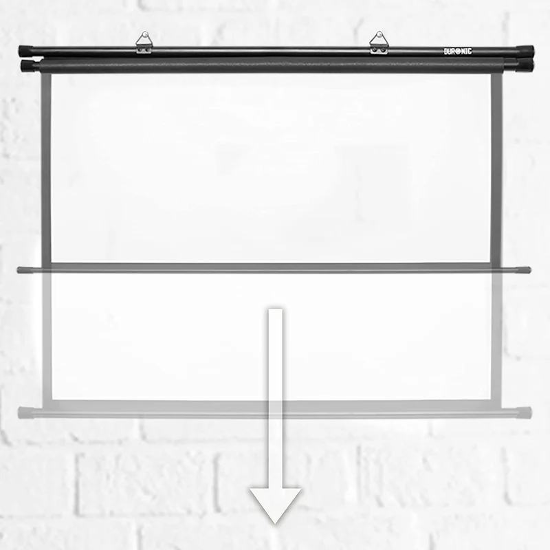 Duronic BPS60 4:3 Projektor-Leinwand, Beamer-Leinwand 60 Zoll, Heimkino mit 4K Full HD 3D, Rollo-Leinwand 1.0 Gain, Projektorleinwand für Wandmontage, Filmnacht, Videoleinwand für Büro Schulen