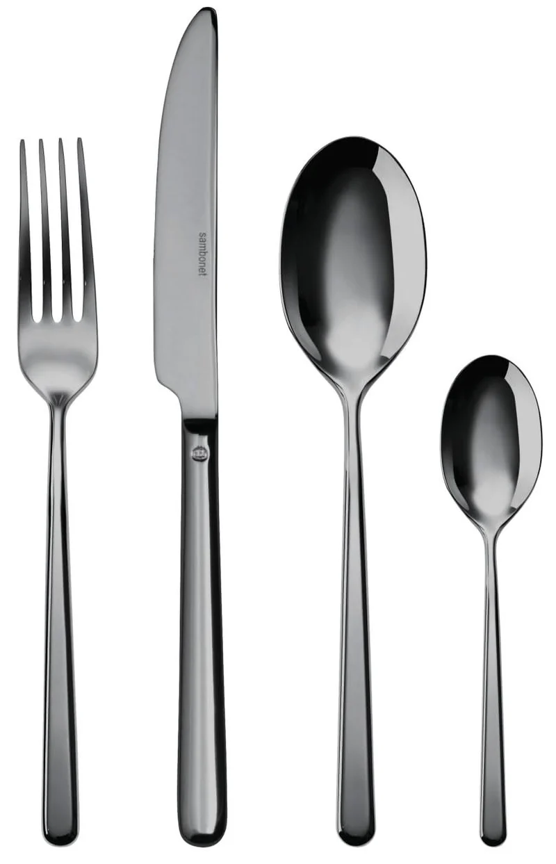 Sambonet Besteckset Linear - Schwarz - 24-teilig / 6 Personen