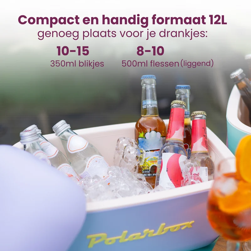 Polarbox Kühlbox mit Schultergurt - Lime Lilac - 12 Liter
