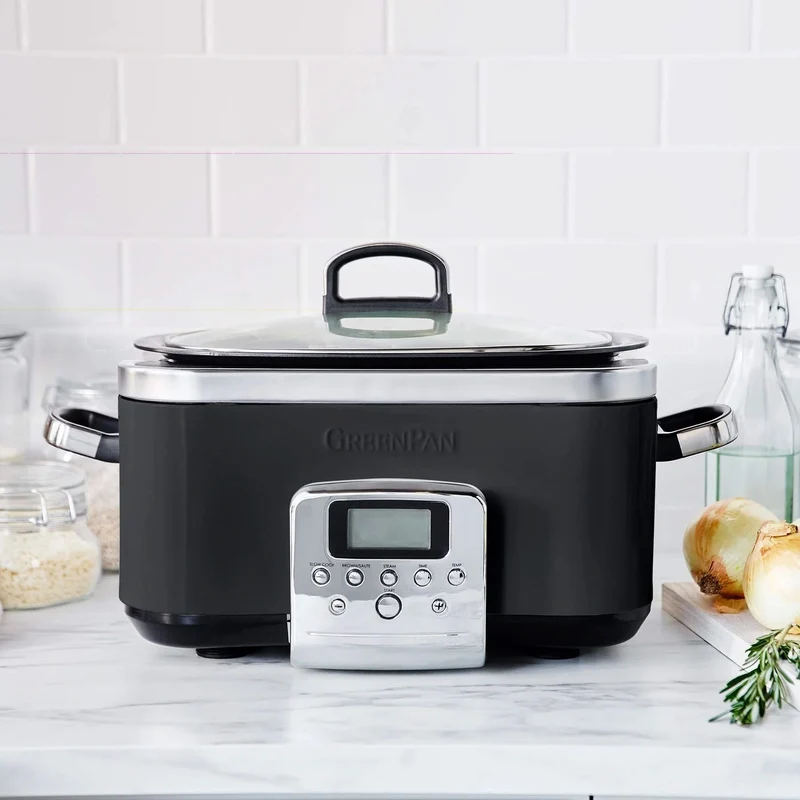 GreenPan Slowcooker - 6,0 Liter - Schwarz - Keramische Antihaftbeschichtung
