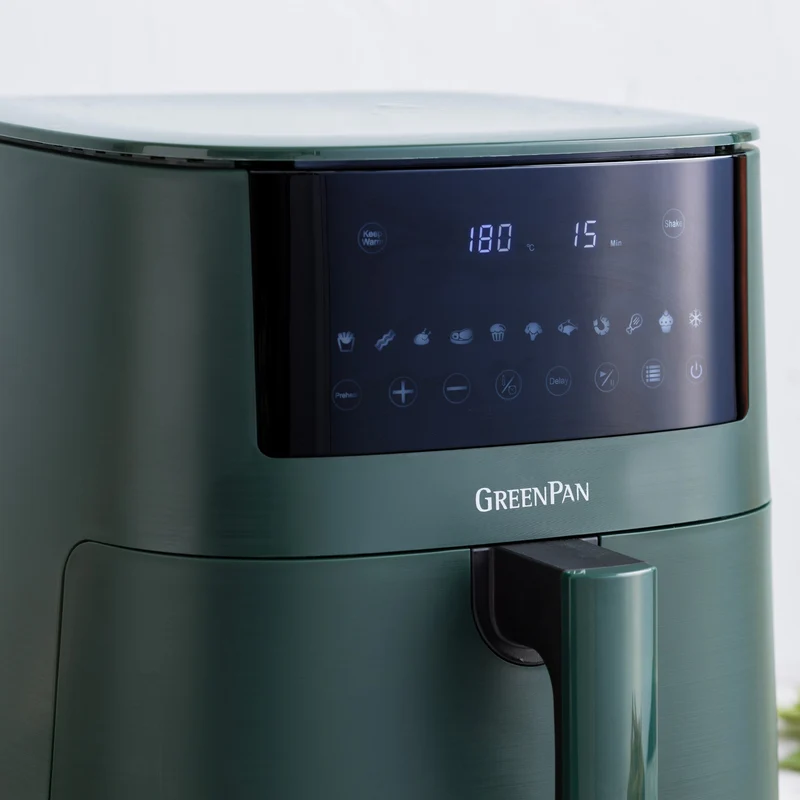 GreenPan Heißluftfritteuse Bistro XXL - Pine Green - 7.2 Liter - PFAS-frei